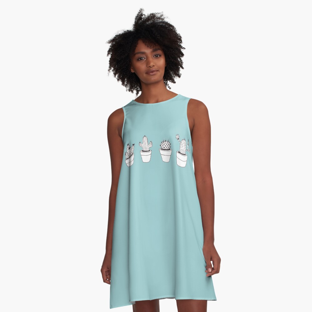 Cacti illustration - minimalist A-Line Dress