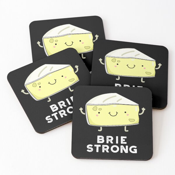 Item preview, Brie Strong Funny Positive Cheese Puns (Dark BG) designed and sold by punnybone.