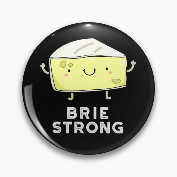Item preview, Brie Strong Funny Positive Cheese Puns (Dark BG) designed and sold by punnybone.