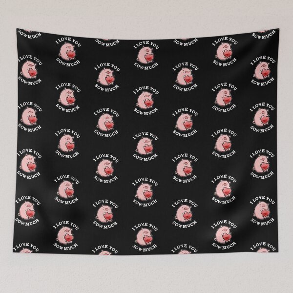 Item preview, I Love You Sow Much Funny Pig Puns (Dark BG) designed and sold by punnybone.