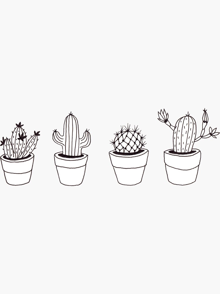 Minimalist cacti pattern - dark color by mirunasfia