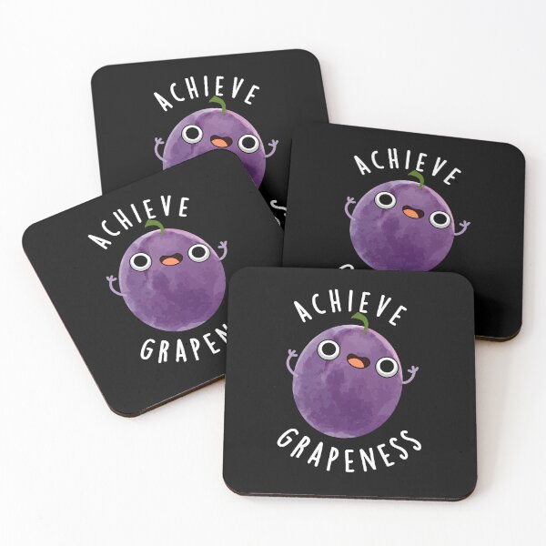 Item preview, Achieve Grapeness Positive Grape Puns (Dark BG) designed and sold by punnybone.