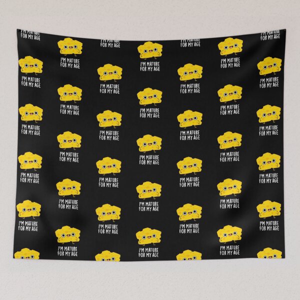 Item preview, I'm Mature For My Age Funny Cheese Puns (Dark BG) designed and sold by punnybone.