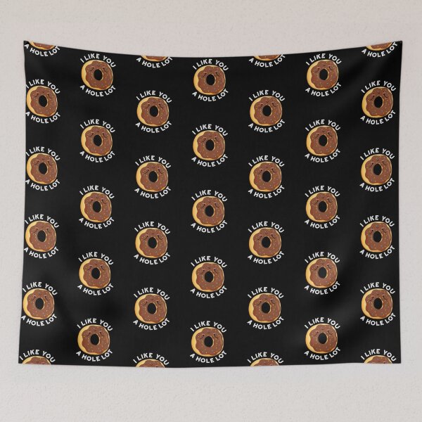 Item preview, I Like You A Hole Lot Funny Donut Puns (Dark BG) designed and sold by punnybone.