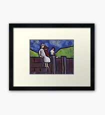 Children on a wall Framed Print