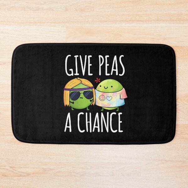 Item preview, Give Peas A Chance Funny Hippie Peas Puns (Dark BG) designed and sold by punnybone.