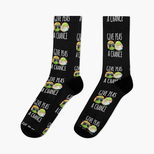 Item preview, Give Peas A Chance Funny Hippie Peas Puns (Dark BG) designed and sold by punnybone.