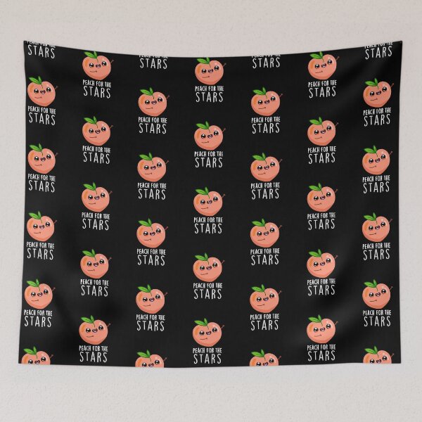 Item preview, Peach For The Stars Funny Fruit Puns (Dark BG) designed and sold by punnybone.