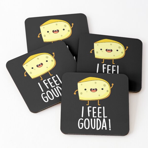 Item preview, I Feel Gouda Funny Cheese Puns (Dark BG) designed and sold by punnybone.