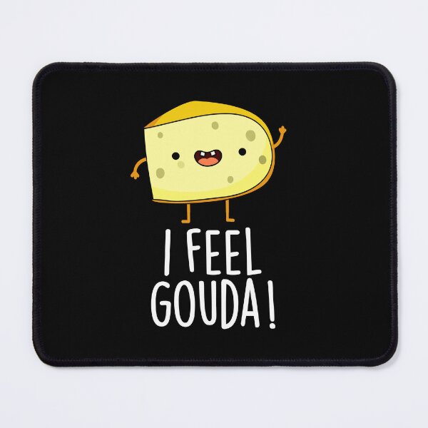 Item preview, I Feel Gouda Funny Cheese Puns (Dark BG) designed and sold by punnybone.