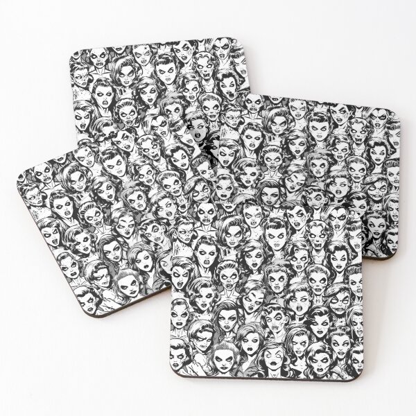 Item preview, Zombie Girls Halloween Horror Vintage Gothic Pop Art Pattern designed and sold by GrandeDuc.