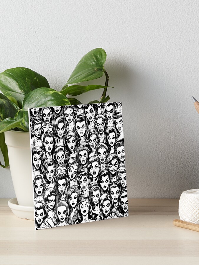 Zombie Girls Halloween Horror Vintage Gothic Pop Art Pattern Zombie Girls Halloween Horror Vintage Gothic Pop Art Pattern
