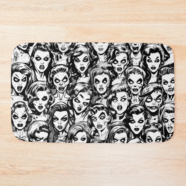 Item preview, Zombie Girls Halloween Horror Vintage Gothic Pop Art Pattern designed and sold by GrandeDuc.