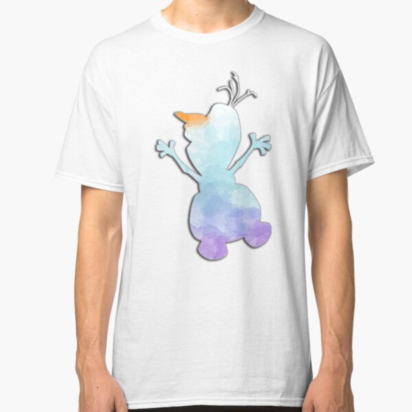 Blue and purple watercolor snowman Classic T-Shirt