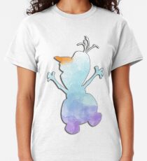 Blue and purple watercolor snowman Classic T-Shirt