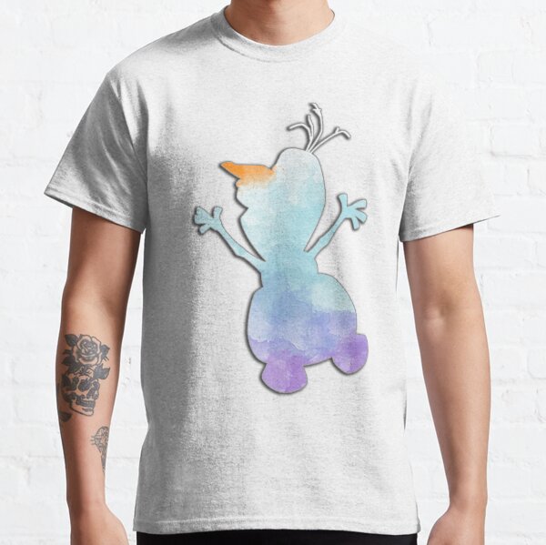 Blue and purple watercolor snowman Classic T-Shirt