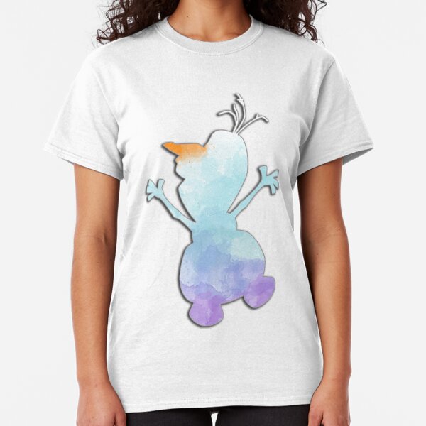 Blue and purple watercolor snowman Classic T-Shirt