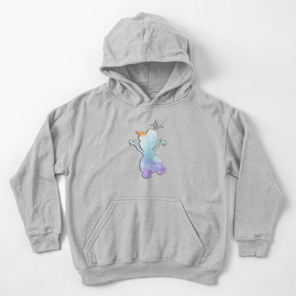Blue and purple watercolor snowman Kids Pullover Hoodie