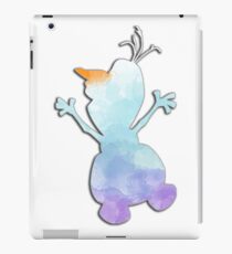 Blue and purple watercolor snowman iPad Case/Skin