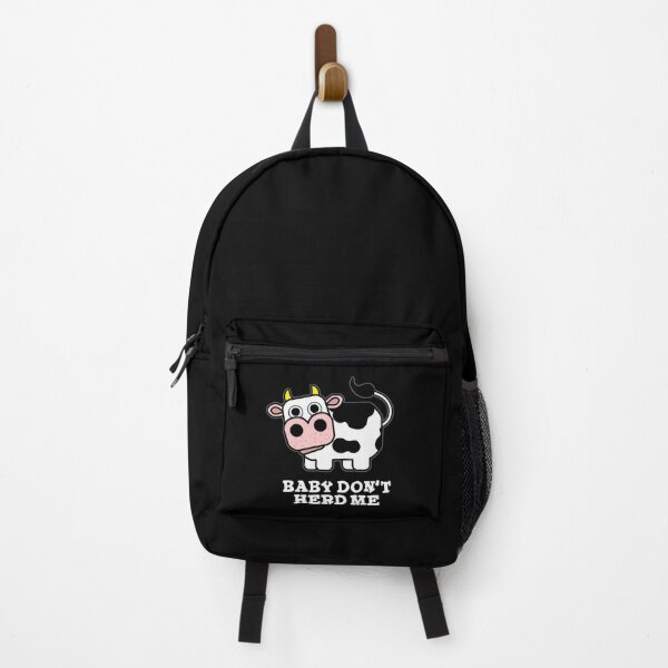 Item preview, Baby Don't Herd Me Funny Cow Puns (Dark BG) designed and sold by punnybone.