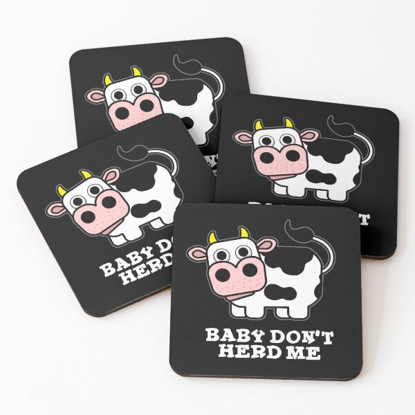 Item preview, Baby Don't Herd Me Funny Cow Puns (Dark BG) designed and sold by punnybone.