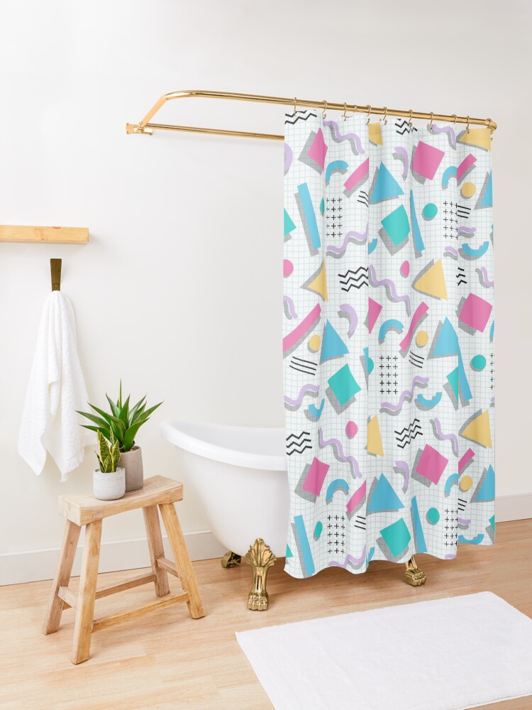 Alternate view of Memphis Shapes Shower Curtain
