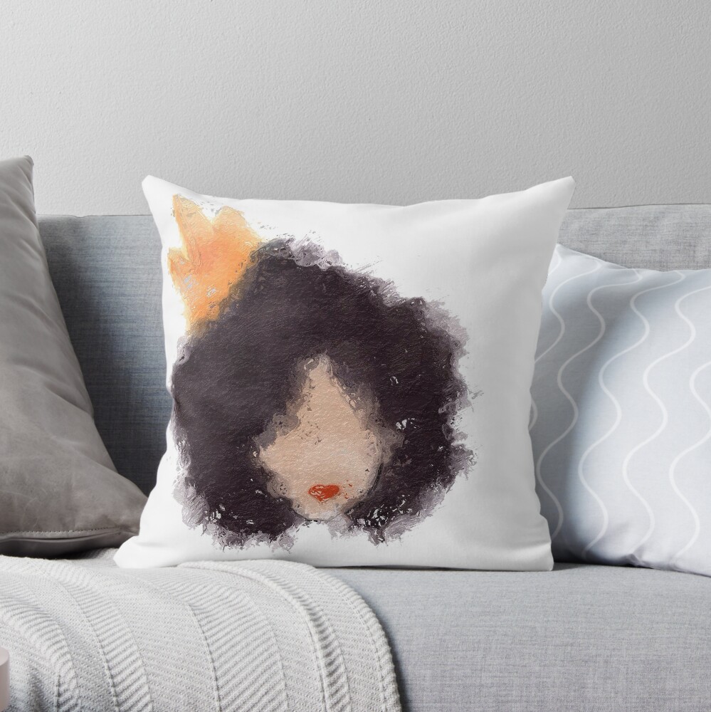 Royal Afro Throw Pillow