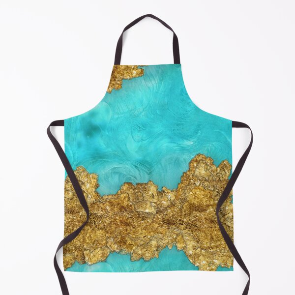 Artikelvorschau, Mixed Media Gold und Türkis entworfen und verkauft von k9printart.