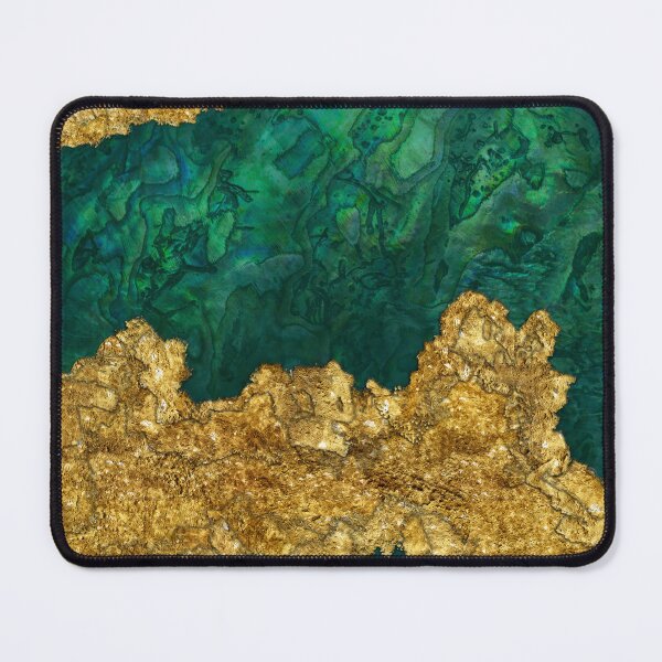 Item preview, Green and Gold Mixed media abstract designed and sold by k9printart.