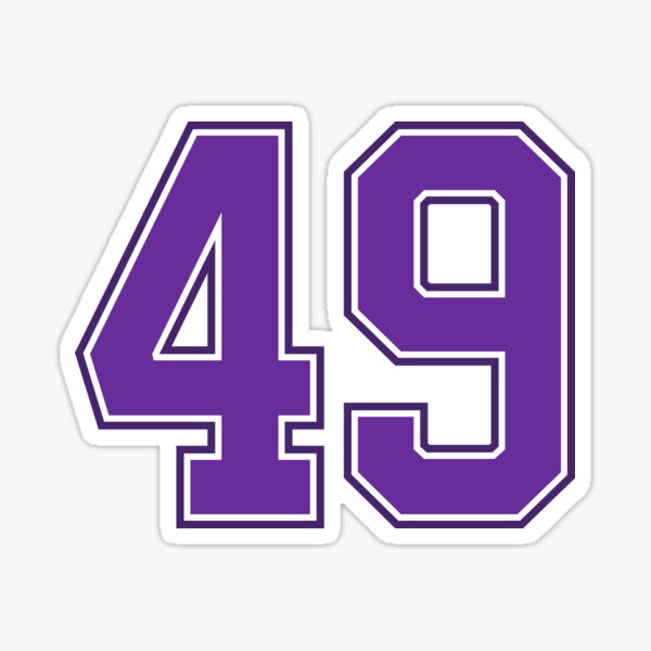 purple-number-49-lucky-sports-jersey-forty-nine-sticker-for-sale-by