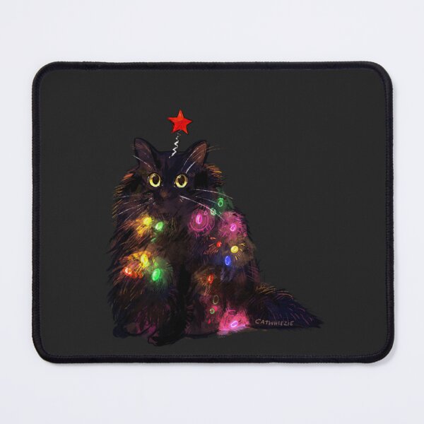 Item preview, Christmas Cat NewshirtChristmas Lights Cat designed and sold by WyenaCamper.