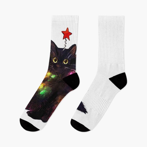 Item preview, Christmas Cat NewshirtChristmas Lights Cat designed and sold by WyenaCamper.