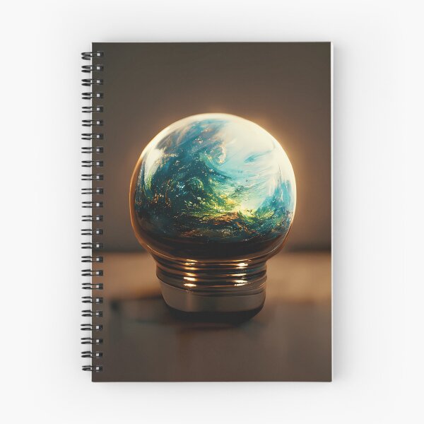 Item preview, Earth as electric lightbulb on wooden table designed and sold by PM-Artistic.