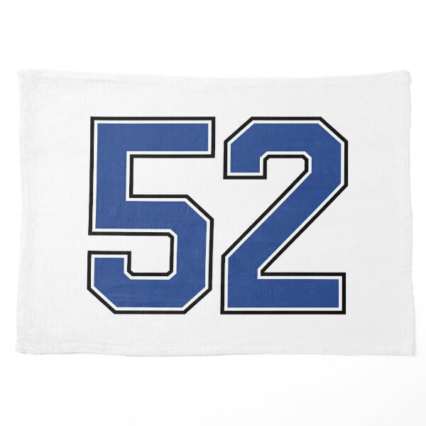 Number 52 lucky sports jersey fifty two Sticker for Sale by HeavyStyle