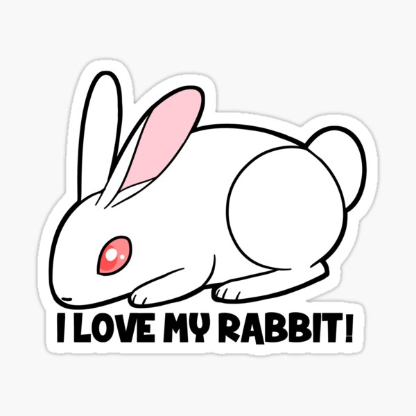 Fluffy Bunny Stickers Redbubble - cartoon bunny ears roblox id