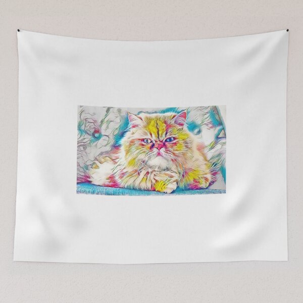 Item preview, Persian cat looking at you - warm pastel colors designed and sold by NickoPrints.
