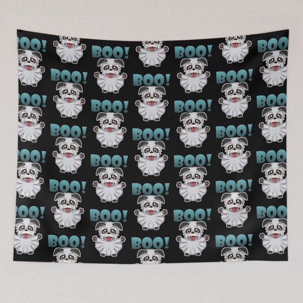 Item preview, Boo Ghost Pug Puppy | Halloween Puppy | Silver-Black designed and sold by Jovak.