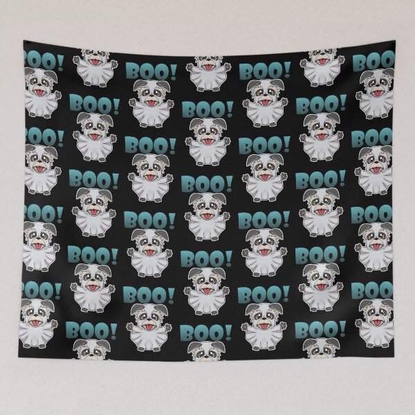 Item preview, Boo Ghost Pug Puppy | Halloween Puppy | Salt and Pepper designed and sold by Jovak.