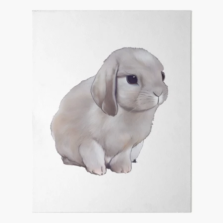 Impression rigide for Sale avec l'œuvre « Empreinte de patte de lapin  heureux » de l'artiste ChibiCharacters