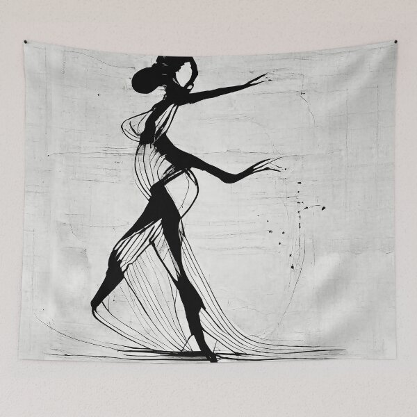 Item preview, Woman dancing line art designed and sold by digital-viking.