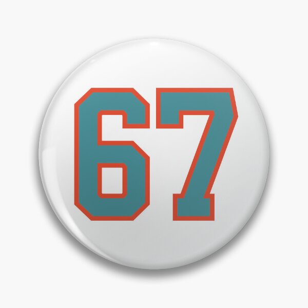 Item preview, 67 number, aqua orange lucky sports sixty seven designed and sold by ArtIsParty.