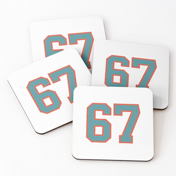 Item preview, 67 number, aqua orange lucky sports sixty seven designed and sold by ArtIsParty.
