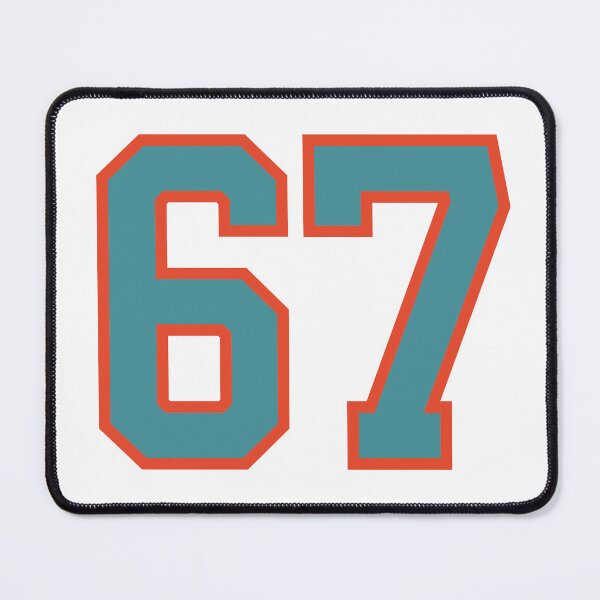 Item preview, 67 number, aqua orange lucky sports sixty seven designed and sold by ArtIsParty.