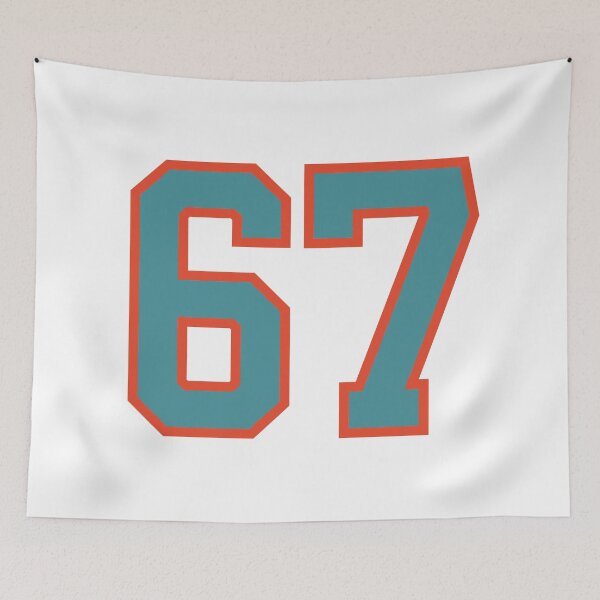 Item preview, 67 number, aqua orange lucky sports sixty seven designed and sold by ArtIsParty.