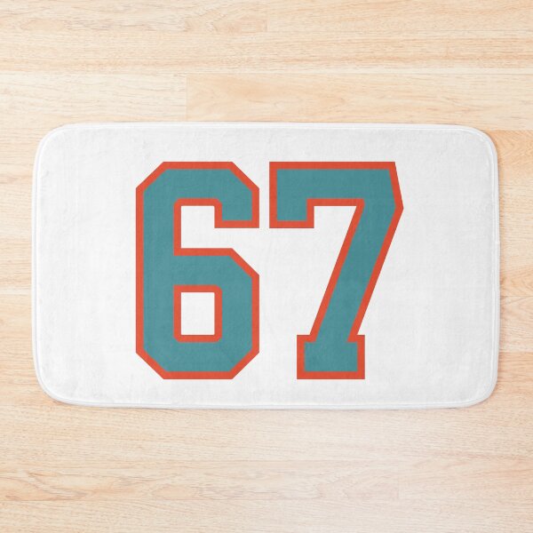 Item preview, 67 number, aqua orange lucky sports sixty seven designed and sold by ArtIsParty.