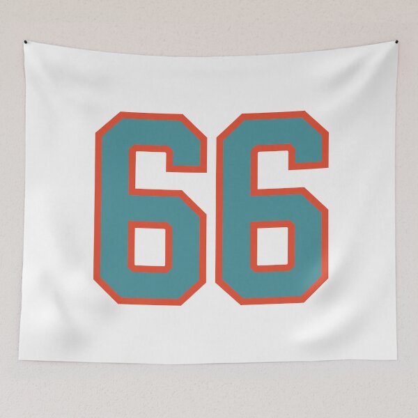 Item preview, 66 number, aqua orange lucky sports sixty six designed and sold by ArtIsParty.