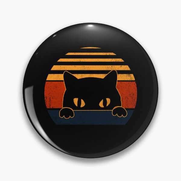 Item preview, Black Cat Peeking Sunset Retro Cats Lover Vintage Gift designed and sold by Simeon	 Dorelus.
