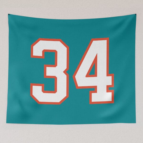 Item preview, Sports Number 34, white orange color lucky sport thirty four designed and sold by ArtIsParty.