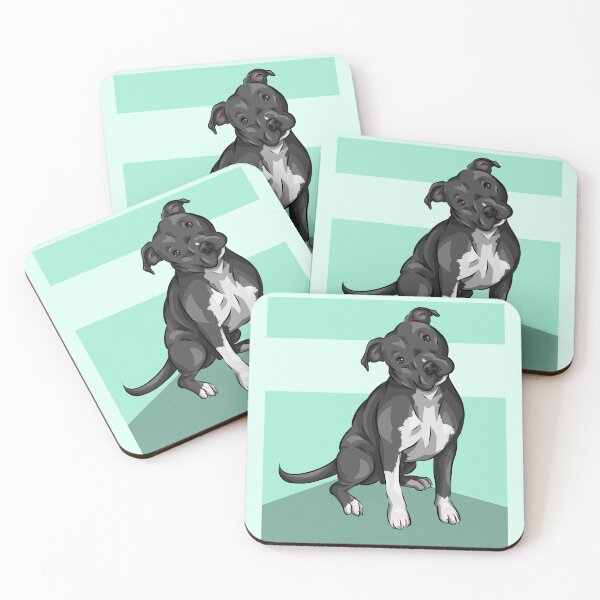 Item preview, Cute Pitbull | Cute dog art | Blue background designed and sold by shirinsart.