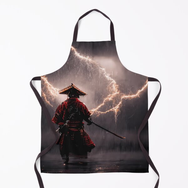 Item preview, Japanese samurai in the water during thunderstorm designed and sold by PM-Artistic.